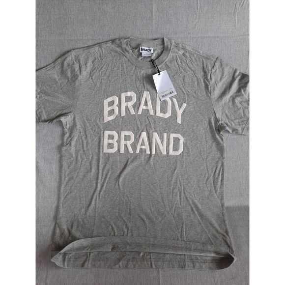 Brady Brand Short Sleeve Tee Men Medium Art Logo BCI Recycled Cotton HeatherGray - Picture 1 of 8
